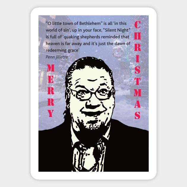 Penn Jillette Atheist Christmas Sticker by DJVYEATES